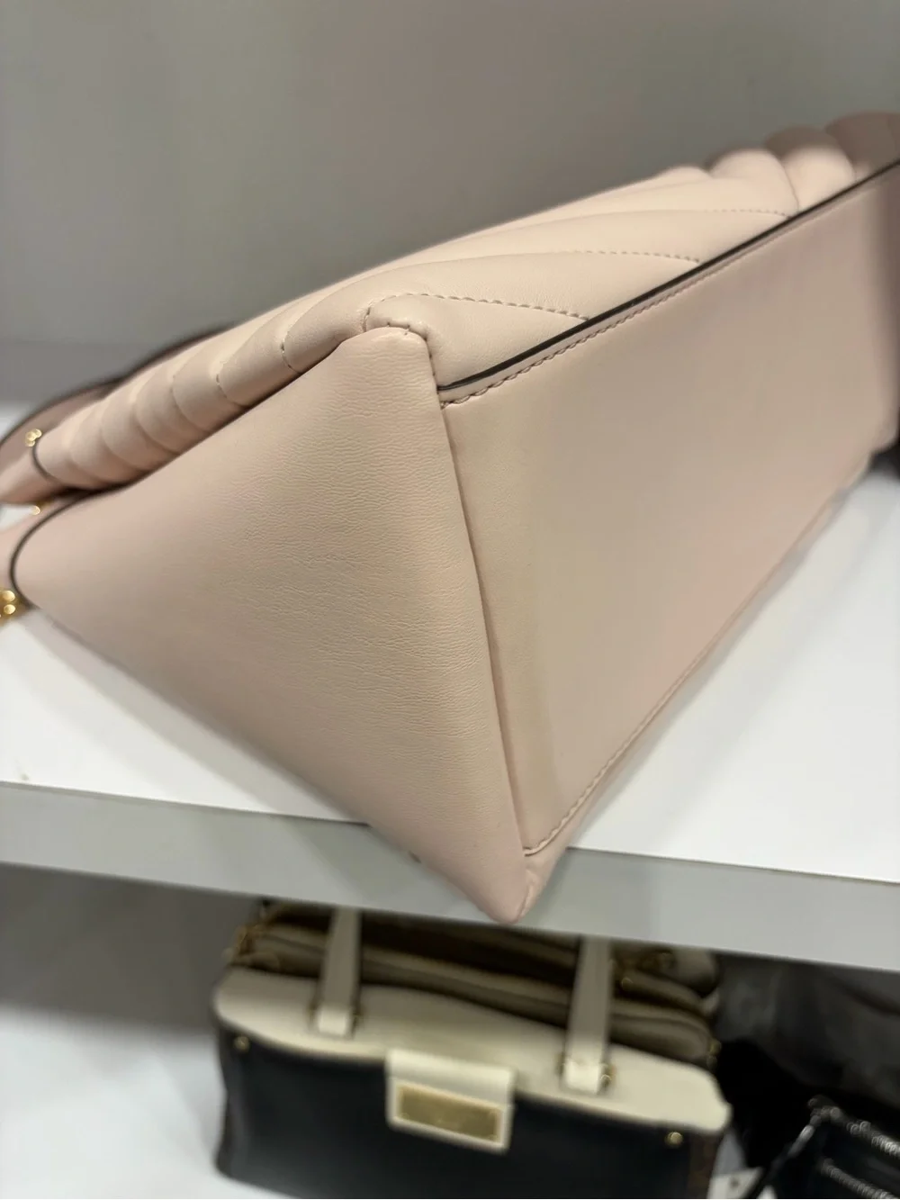 Michael Kors Pink Quilted Shoulder Bag with Gold Chain